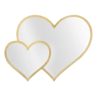 LUSTRO GLAM DOUBLE HEART 65X2X50 cm (WYMIARY WEWNĘTRZNE 60X45 cm)